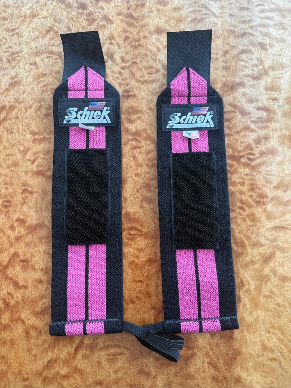 Schiek Pink & Black Wrist/Hand Straps